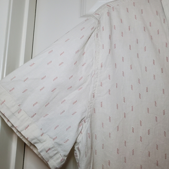 Rails Men's Carson Linen Blend Shirt - Louis Leaf White Red - Picture 3 of 10